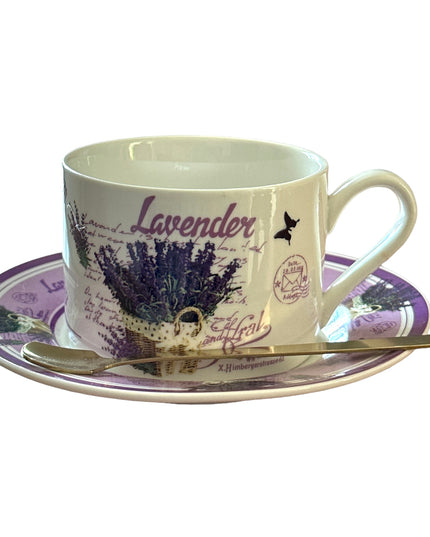 Set cadou 2 căni cu farfurie și linguriță HM16