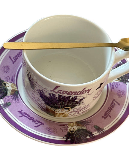 Set cadou 2 căni cu farfurie și linguriță HM16