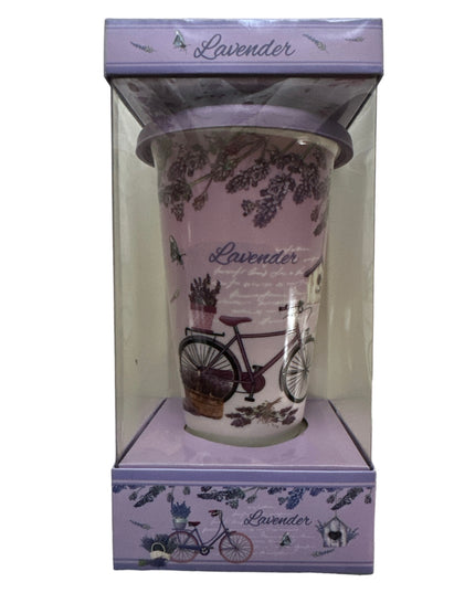 Pahar ceramic cu capac din silicon 15cm