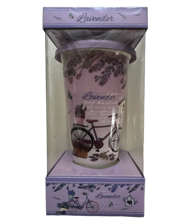 Pahar ceramic cu capac din silicon 15cm