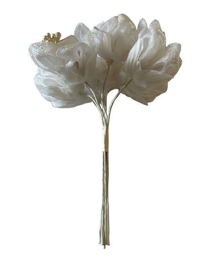 Cocardă trandafiri 6 fire 14cm