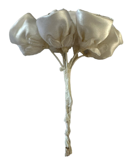 Cocardă trandafiri saten 6 fire 10cm