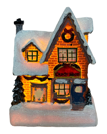 Căsuță cu lumini Candy Shop 10cm 902-11