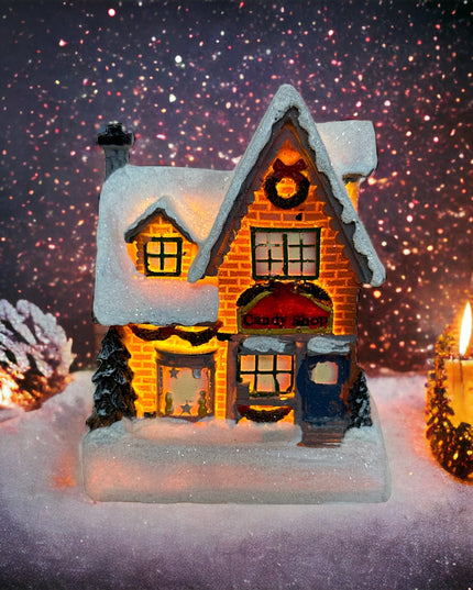 Căsuță cu lumini Candy Shop 10cm 902-11