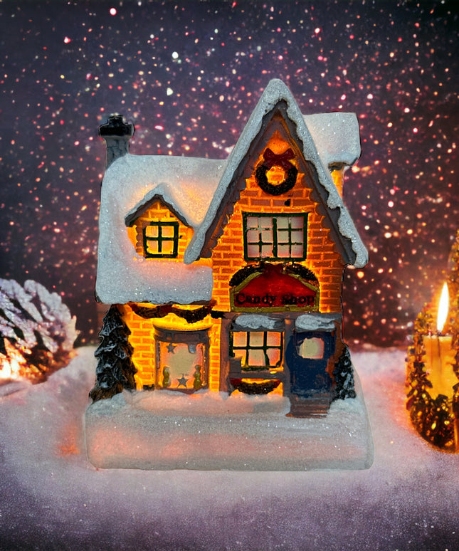 Căsuță cu lumini Candy Shop 10cm 902-11