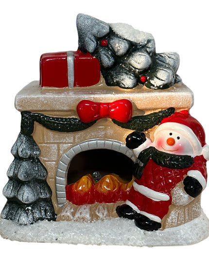 Figurină Crăciun Șemineu cu lumini 13cm 905-2