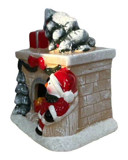 Figurină Crăciun Șemineu cu lumini 13cm 905-2
