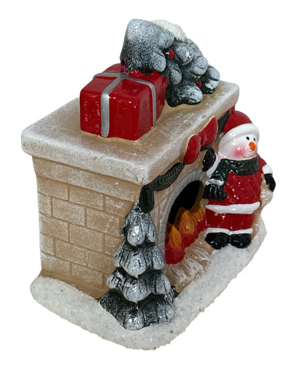 Figurină Crăciun Șemineu cu lumini 13cm 905-2