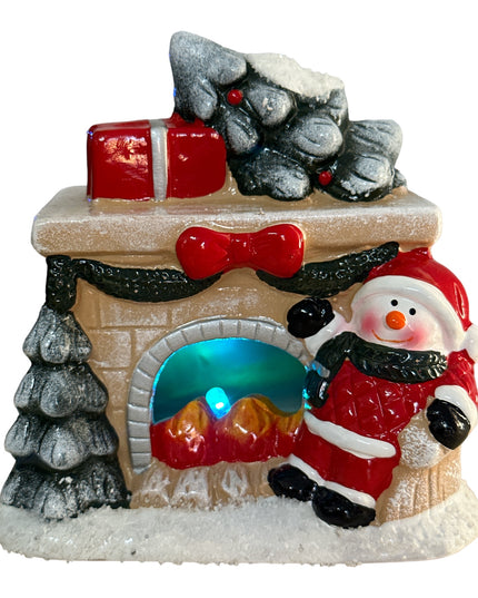 Figurină Crăciun Șemineu cu lumini 13cm 905-2