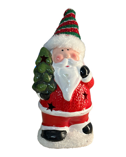 Figurină Crăciun cu lumini Moș cu fes 17cm 905-6