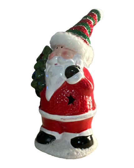 Figurină Crăciun cu lumini Moș cu fes 17cm 905-6