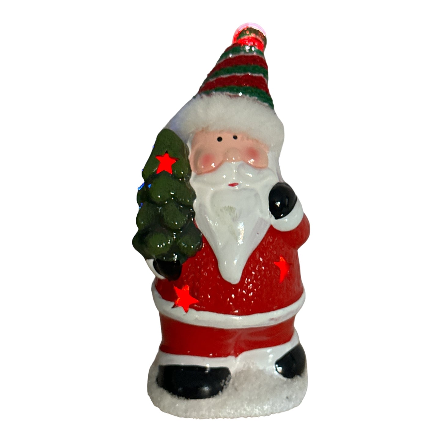 Figurină Crăciun cu lumini Moș cu fes 17cm 905-6