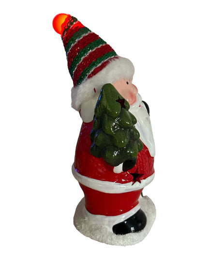 Figurină Crăciun cu lumini Moș cu fes 17cm 905-6