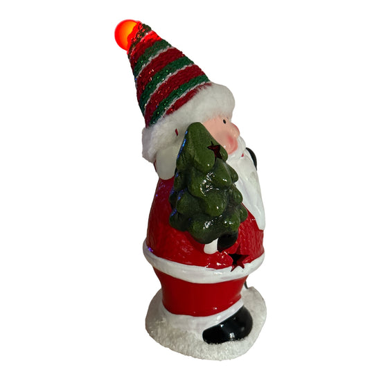 Figurină Crăciun cu lumini Moș cu fes 17cm 905-6