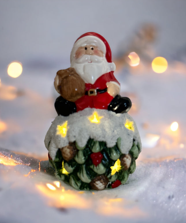 Figurină glob Crăciun cu lumini 13cm 905-4