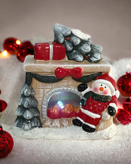 Figurină Crăciun Șemineu cu lumini 13cm 905-2