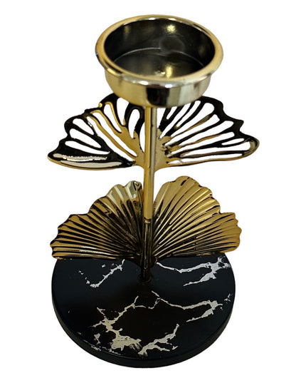 Suport lumânare Frunză metal 15cm 910-3