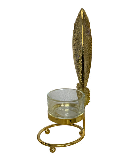 Suport lumânare Frunză metal 910-1 19cm