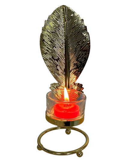Suport lumânare Frunză metal 910-1 19cm