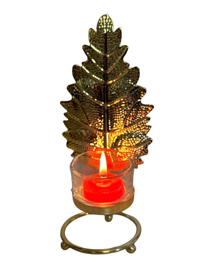 Suport lumânare Frunză metal 910-1 19cm