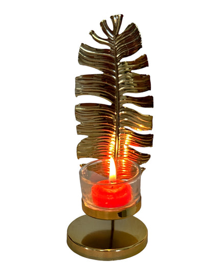 Suport lumânare Frunză metal 910-1 19cm