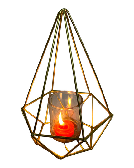 Suport lumânare metalic cu ambalaj cadou 910-2B 22cm