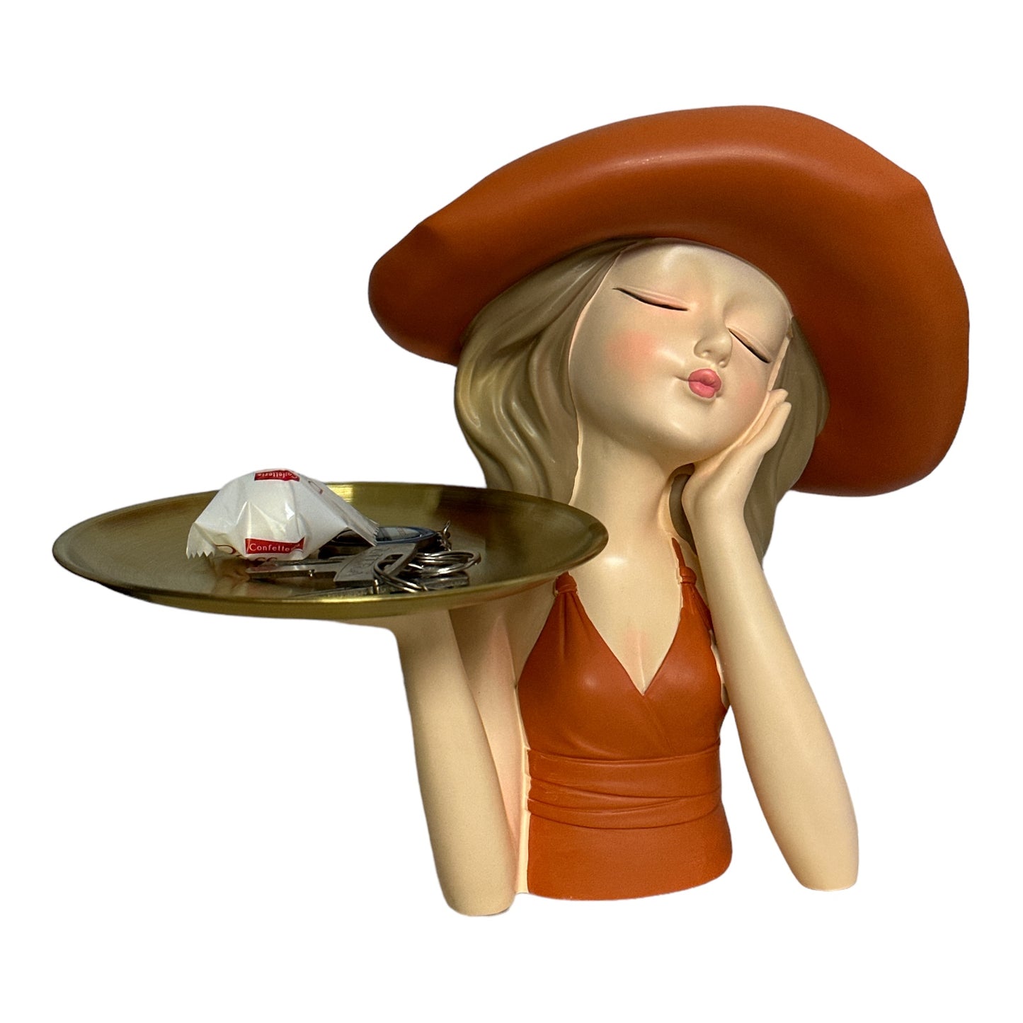 Fată cu pălărie suport chei 934-3  30cm