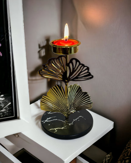 Suport lumânare Frunză metal 15cm 910-3