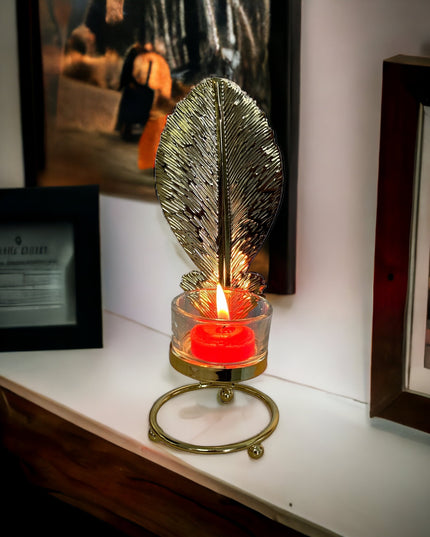 Suport lumânare Frunză metal 910-1 19cm