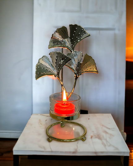 Suport lumânare Frunză metal 910-1 19cm
