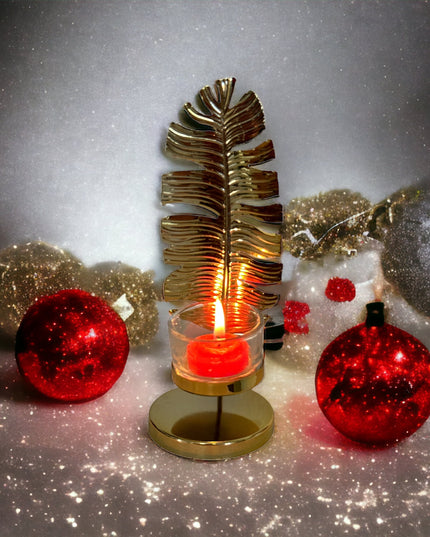 Suport lumânare Frunză metal 910-1 19cm