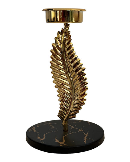 Suport lumânare Frunză metal 15cm 910-3