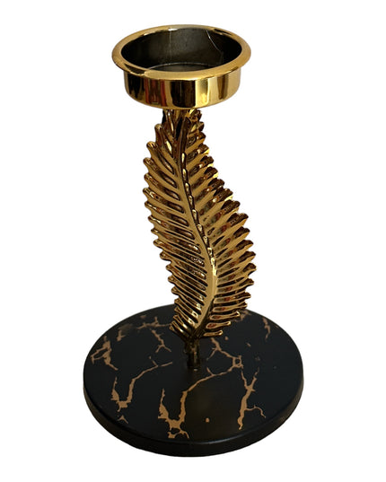 Suport lumânare Frunză metal 15cm 910-3