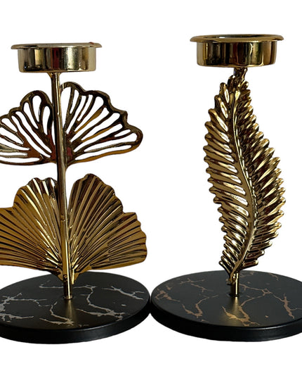 Suport lumânare Frunză metal 15cm 910-3