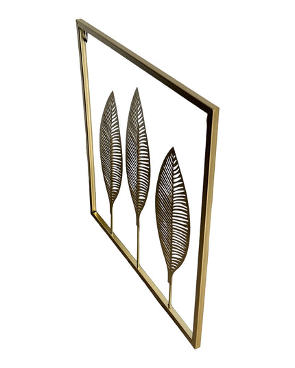 Tablou metalic de perete Frunze 38cm