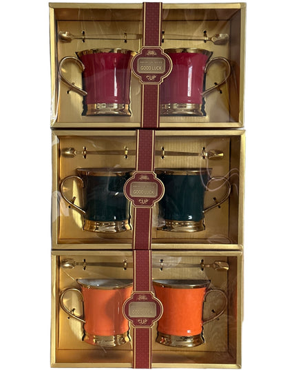 Set cadou 2 căni cu linguriță metal 307