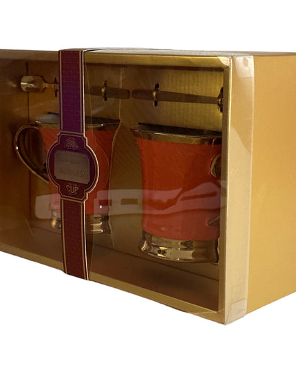 Set cadou 2 căni cu linguriță metal 307