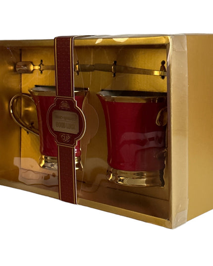 Set cadou 2 căni cu linguriță metal 307