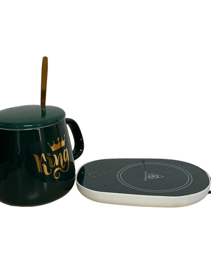 Set cadou cană King cu capac , linguriță și încălzitor 901-35