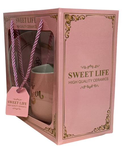 Set cadou cană Im Queen cu capac , linguriță și încălzitor 901-35