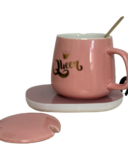 Set cadou cană Im Queen cu capac , linguriță și încălzitor 901-35