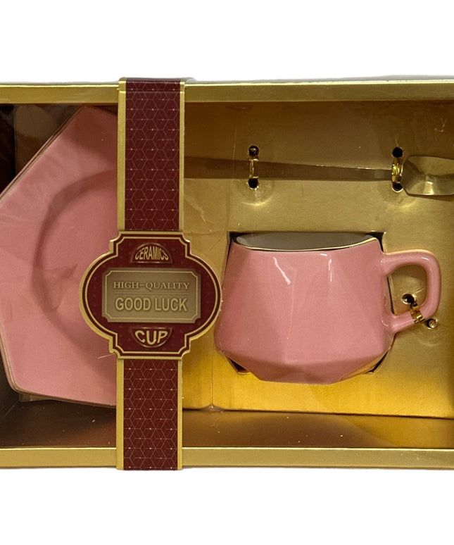 Set cadou ceașcă Lucky cu farfurie și linguriță 901-23