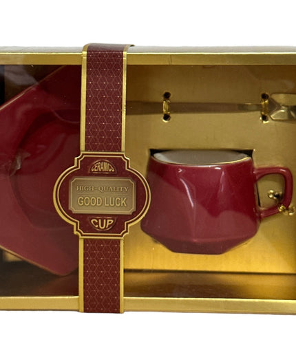 Set cadou ceașcă Lucky cu farfurie și linguriță 901-23