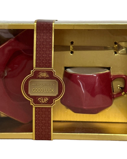 Set cadou ceașcă Lucky cu farfurie și linguriță 901-23