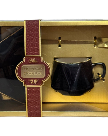 Set cadou ceașcă Lucky cu farfurie și linguriță 901-23