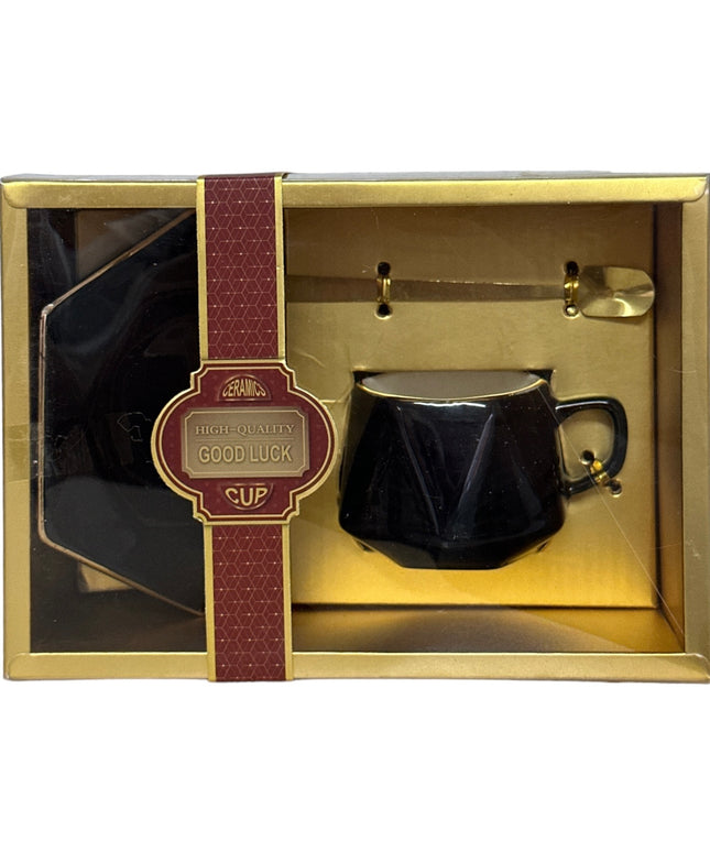 Set cadou ceașcă Lucky cu farfurie și linguriță 901-23