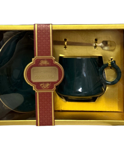 Set cadou ceașcă Good Luck cu farfurie și linguriță 901-30