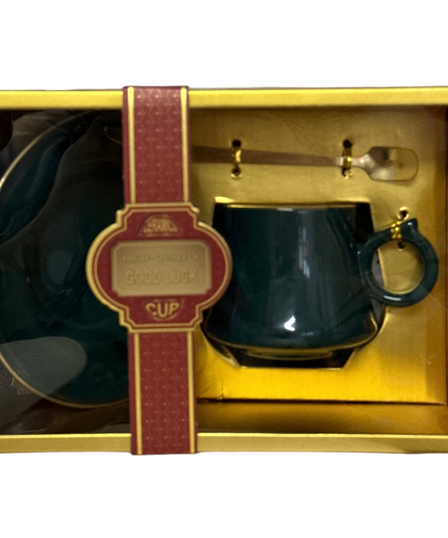 Set cadou ceașcă Good Luck cu farfurie și linguriță 901-30