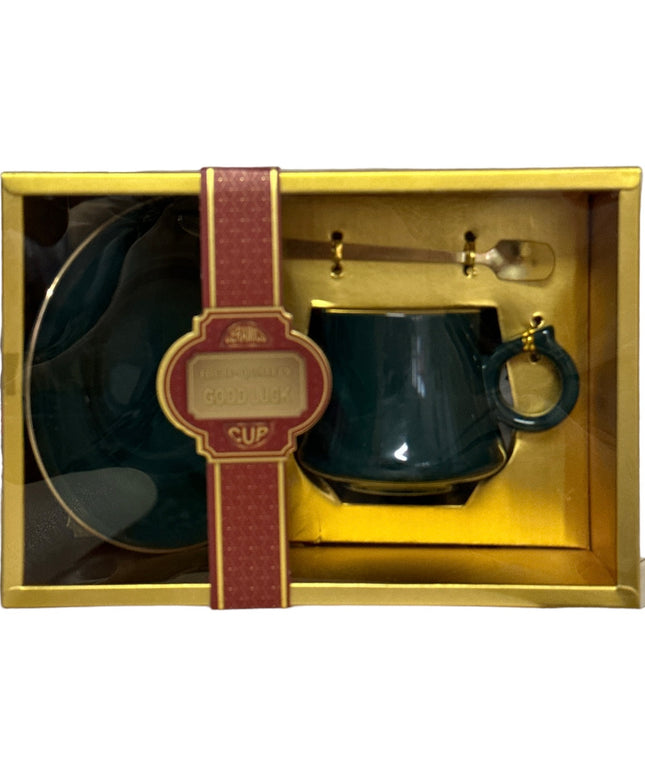 Set cadou ceașcă Good Luck cu farfurie și linguriță 901-30