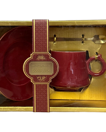 Set cadou ceașcă Good Luck cu farfurie și linguriță 901-30